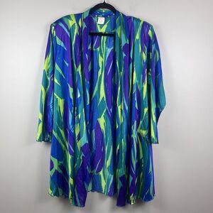 Vintage Oscar de la Renta Swimwear Women Swim Cover Up Large Retro Pockets Artsy